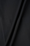 Black Casual Solid Patchwork Long Dress Dresses