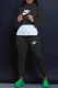 Black Casual Print Letter Hooded Collar Long Sleeve Two Pieces