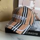 Khaki Street Letter Striped Patchwork Hat