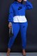 Blue Casual Print Letter Hooded Collar Long Sleeve Two Pieces