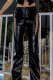 Black Sexy Solid Hollowed Out Patchwork Cross Straps Regular Mid Waist Conventional Solid Color Bottoms