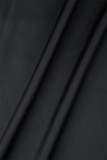 Black Sexy Solid Backless Slit Strapless Sleeveless Dress Dresses