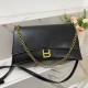 Black Casual Simplicity Letter Chains Bags