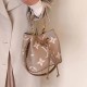 Khaki Street Letter Patchwork Draw String Bags
