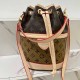 Beige Street Letter Patchwork Draw String Bags