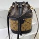 Black Street Letter Patchwork Draw String Bags