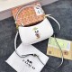 White Casual Simplicity Letter Character Patchwork Zipper Bags