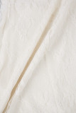 Apricot Sexy Casual Solid Hollowed Out See-through Half A Turtleneck Long Sleeve Dresses