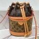 Khaki Street Letter Patchwork Draw String Bags
