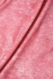 Pink Street Solid Patchwork Pocket Zipper O Neck Long Sleeve Two Pieces