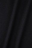 Grey Sexy Casual Solid Hollowed Out Square Collar Long Sleeve Dresses