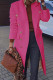 Rose Red Casual Solid Cardigan Turndown Collar Outerwear