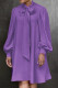 Purple Sweet Solid Bandage Patchwork O Neck Straight Dresses