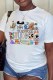 White Casual Street Character Print Letter O Neck T-Shirts