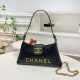 Black Casual Simplicity Letter Zipper Bags