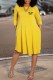 Yellow Casual Print Letter O Neck A Line Dresses