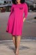 Rose Red Casual Print Letter O Neck A Line Dresses
