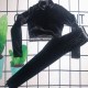 Black Simplicity Letter Patchwork Zipper Swimwears