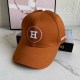 Brown Casual Street Letter Embroidered Hat