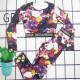 Black Sexy Print Patchwork Letter Swimwears