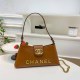 Brown Casual Simplicity Letter Zipper Bags