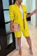 Yellow Work Elegant Print Letter Turn-back Collar Long Sleeve Two Pieces