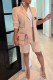 Skin Color Work Elegant Print Letter Turn-back Collar Long Sleeve Two Pieces