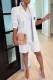 White Work Elegant Print Letter Turn-back Collar Long Sleeve Two Pieces