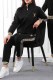 Black Elegant Simplicity Letter Embroidered Zipper Collar Long Sleeve Two Pieces