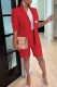 Red Work Elegant Print Letter Turn-back Collar Long Sleeve Two Pieces