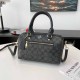 Black Casual Street Letter Geometric Patchwork Zipper Bags