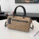 Khaki Casual Street Letter Geometric Patchwork Zipper Bags