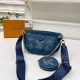 Blue Casual Street Letter Patchwork Chains Zipper Bags