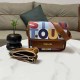 Brown Casual Street Letter Patchwork Bags