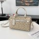 White Casual Street Letter Geometric Patchwork Zipper Bags