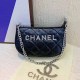 Black Casual Simplicity Letter Chains Zipper Bags