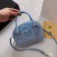 Blue Casual Simplicity Letter Zipper Bags
