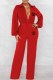 Red Sexy Print Letter V Neck Jumpsuits