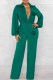 Green Sexy Print Letter V Neck Jumpsuits