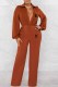 Earth Yellow Sexy Print Letter V Neck Jumpsuits
