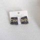 Black Street Simplicity Letter Patchwork Rhinestone Earrings