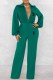 Green Sexy Print Letter V Neck Jumpsuits