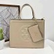 Light Khaki Street Simplicity Letter Patchwork Bags