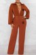 Earth Yellow Sexy Print Letter V Neck Jumpsuits