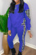 Blue Elegant Print Patchwork O Neck Long Sleeve Two Pieces