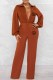 Earth Yellow Sexy Print Letter V Neck Jumpsuits