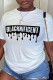 White Casual Print Patchwork O Neck T-Shirts