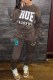 Dark Brown Casual Street Print Letter O Neck Long Sleeve Two Pieces