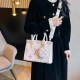 White Daily Elegant Letter Zipper Bags