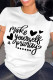 White Casual Print Patchwork O Neck T-Shirts